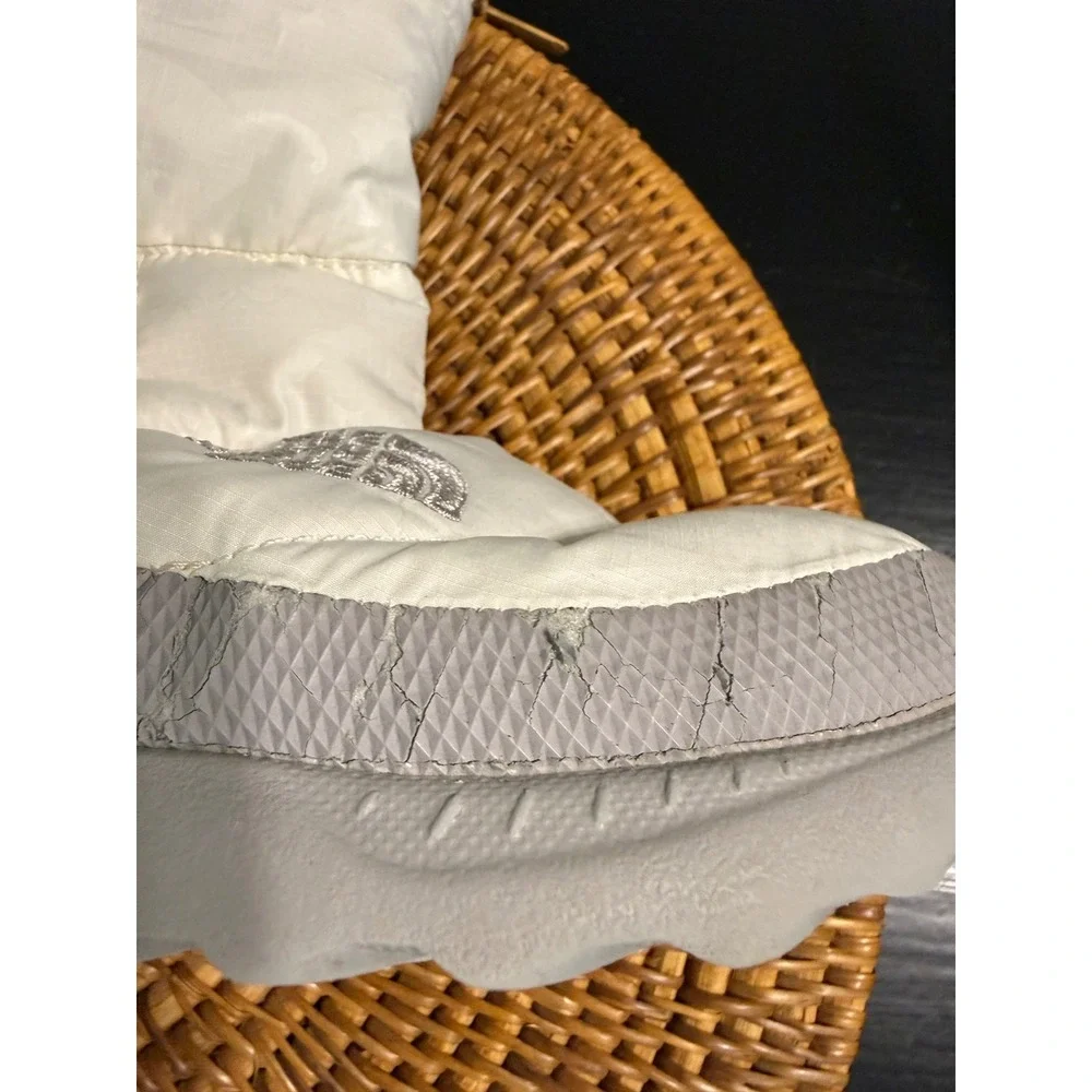The North Face Nuptse 700 Down Winter Boots White Faux Fur Trim Puffer Boots